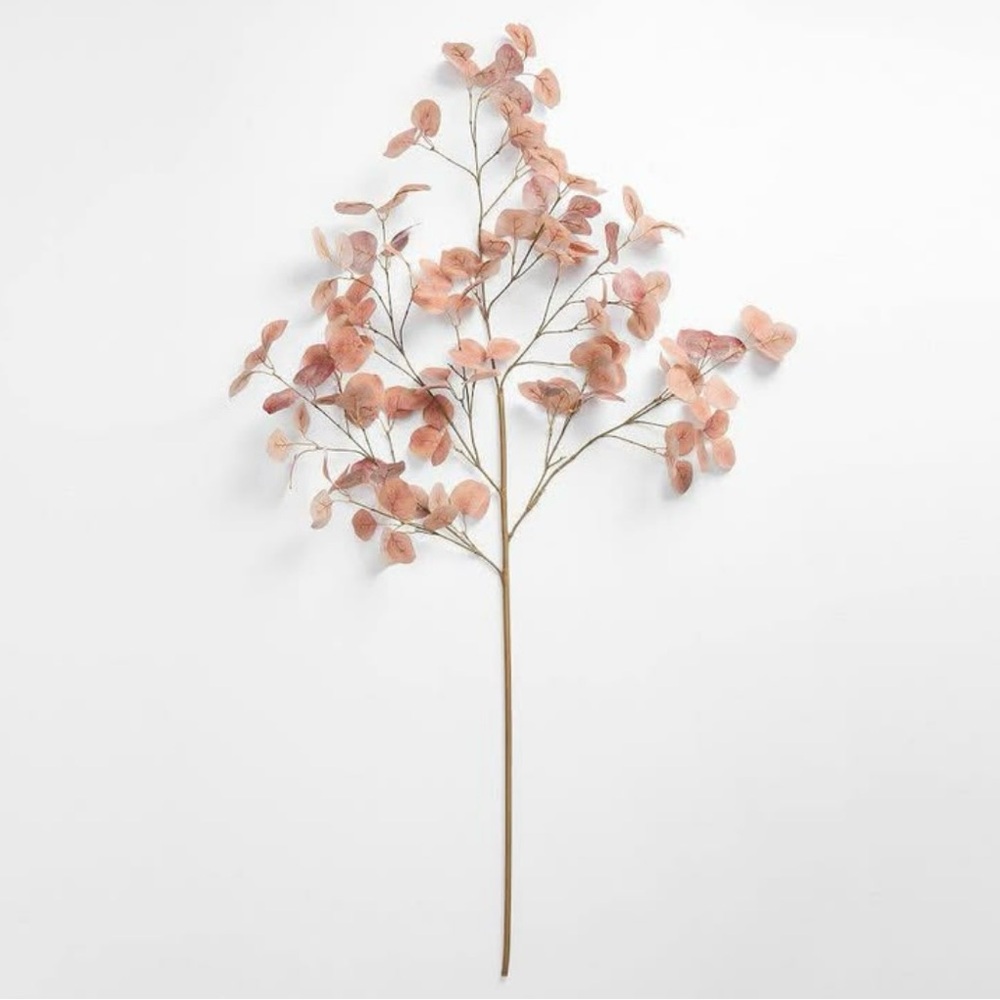 Pottery Barn Elegant Burgundy Faux Eucalyptus Stem